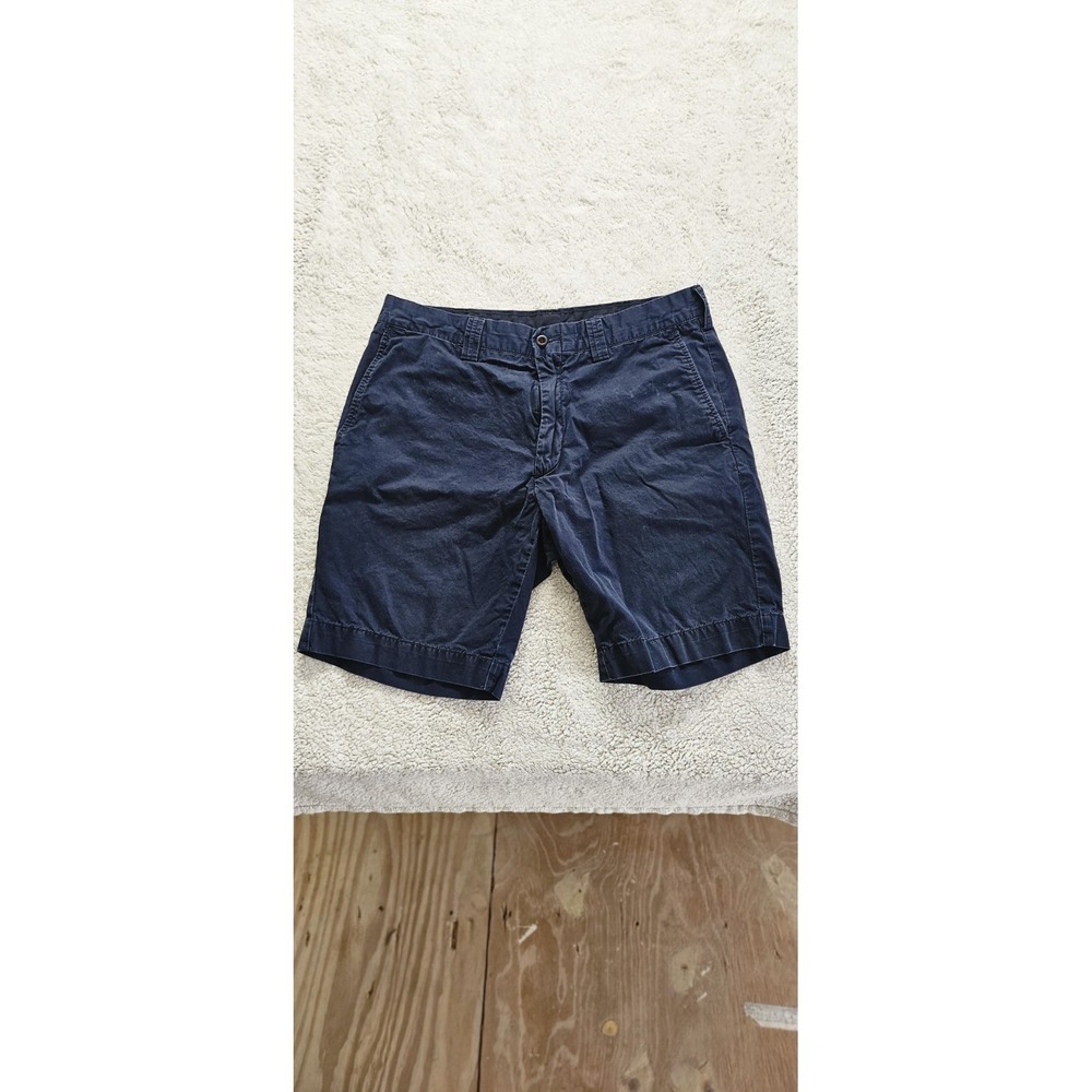 Polo Ralph Lauren Men's Navy Blue Cotton Chino Shorts Zip Button Pockets Logo
